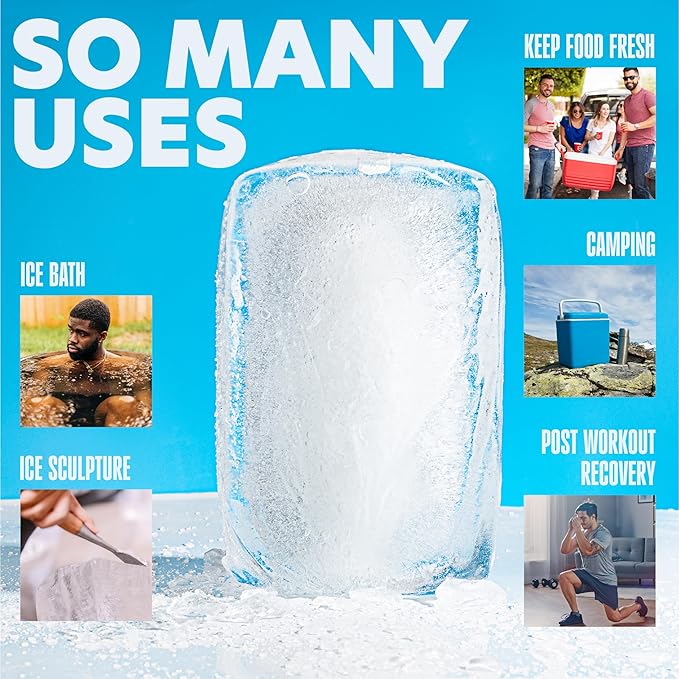 XX-Large Ice Block Mold for Cold Plunge Bath with Airtight Lid, Makes 12lb Large Ice Cubes