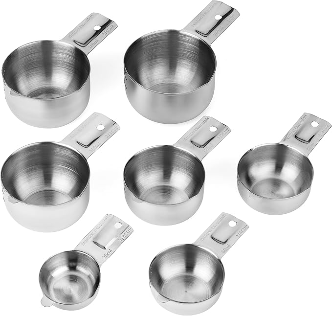 Hudson Essentials Stainless Steel Measuring Cups Set - Stackable Set with Spout