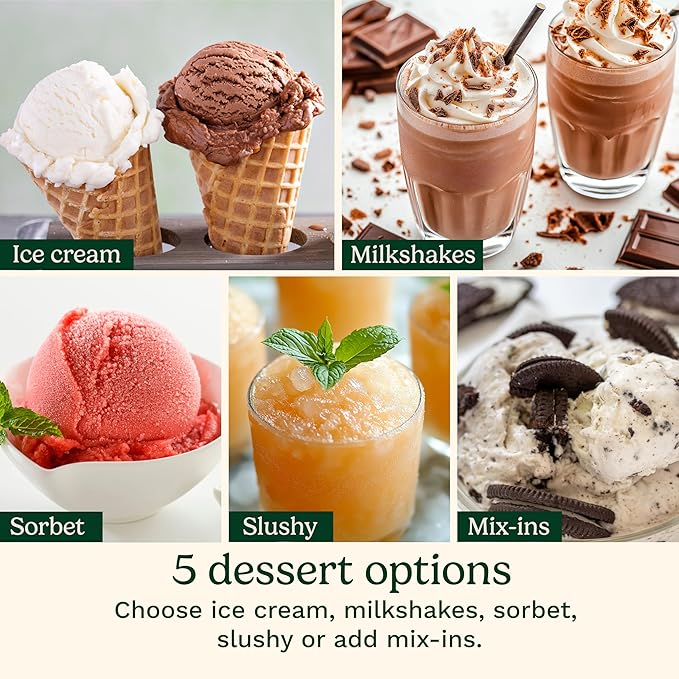 Cuisinart Ice Cream Maker – Cuisinart FastFreeze 5-in-1 Ice Cream, Milkshakes, Slushies, Sorbets and Mix-Ins, Freeze Wand, Two 0.5-Pint Mixing Cups with Lids, Easy to Clean, ICE-FD10