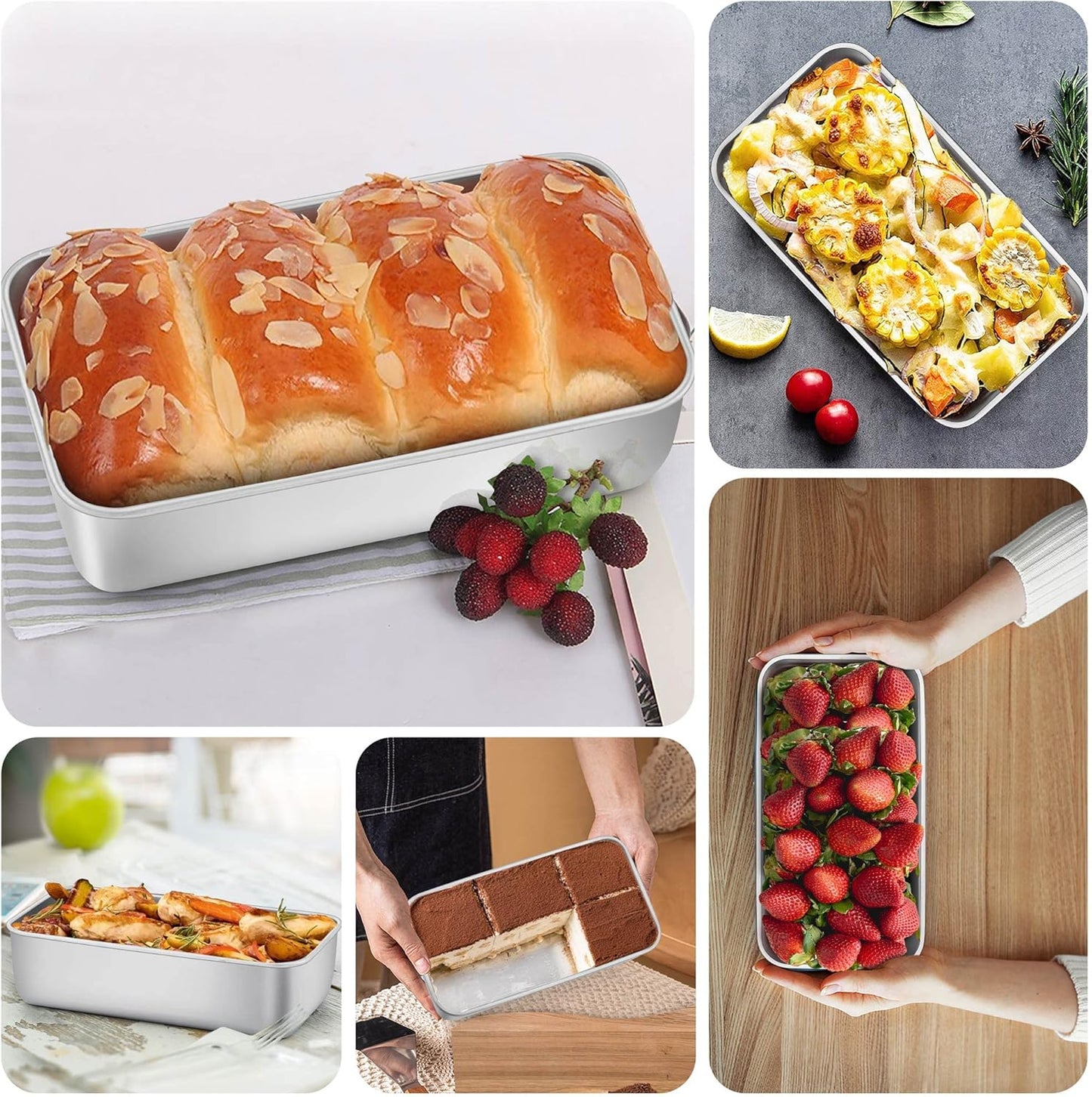 LIANYU Bread Loaf Pans Set of 12, 9x5 Inch Stainless Steel Bread Baking Pans for Homemade Sourdough, Sandwich, Meatloaf, Easy Release & Dishwasher Safe