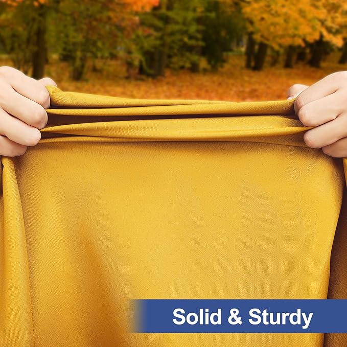 homing Rectangle Table Cloth Cover, Waterproof Polyester Elastic Fitted Tablecloth, Fits for 4 Foot Folding Tables, Washable Table Protector for Fall, Thanksgiving (Mustard Yellow, 30" x 48")