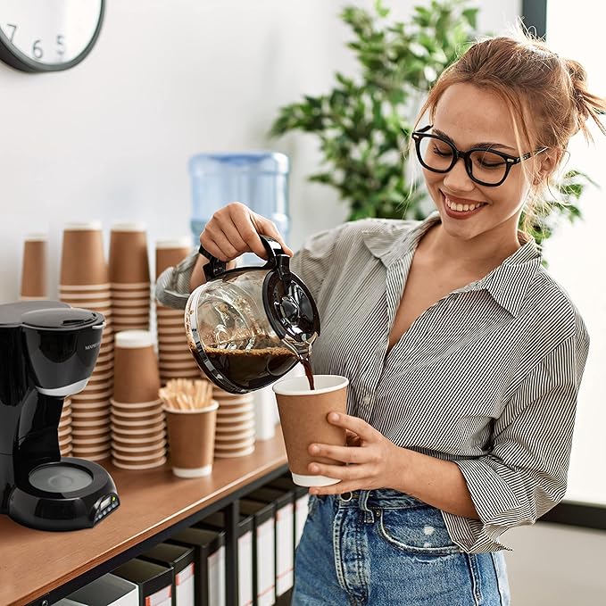 Mixpresso 8-Cup Drip Coffee Maker Programmable, Coffee Pot Machine Including Reusable & Removable Coffee Filter, Black Electric Coffee Maker