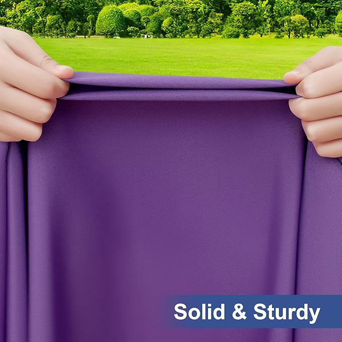 homing Rectangle Table Cloth Cover, Waterproof Polyester Elastic Fitted Tablecloth, Fits for 8 Foot Folding Tables, Washable Table Protector for Picnic, Camping, Outdoor (Purple, 30" x 96")