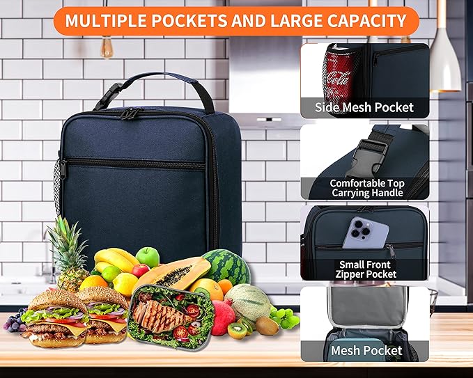 ZM-YOUTOO Lunch Box for Men - Reusable Lunch Bag Men Adult Women- Insulated Small LunchBox