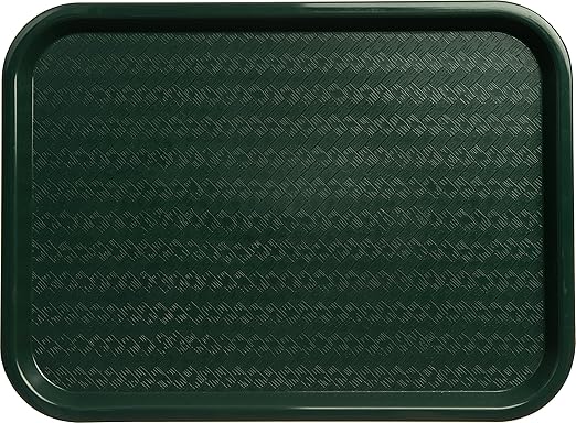 Carlisle FoodService Products CT121608 Cafe Standard Plastic Cafeteria/Fast Food Tray, NSF Certified, BPA Free, 16" Length x 12" Width, Forest Green (Pack of 24)