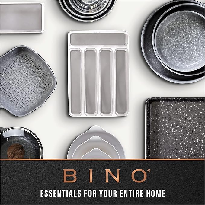 BINO | Plastic Storage Bins, Medium - 2 Pack | THE LUCID COLLECTION | Multi-Use Built-In Handles | BPA-Free | Clear Storage Containers | Fridge Organizer | Pantry & Home Organization