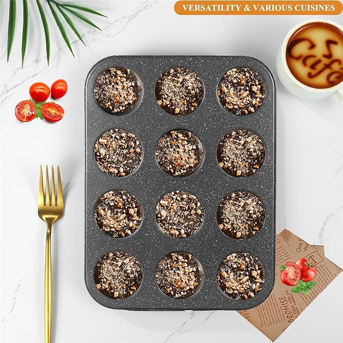Walooza Muffin Cupcake Pan, Nonstick 12 Cupcake Tray, Cheesecake Pan for Baking