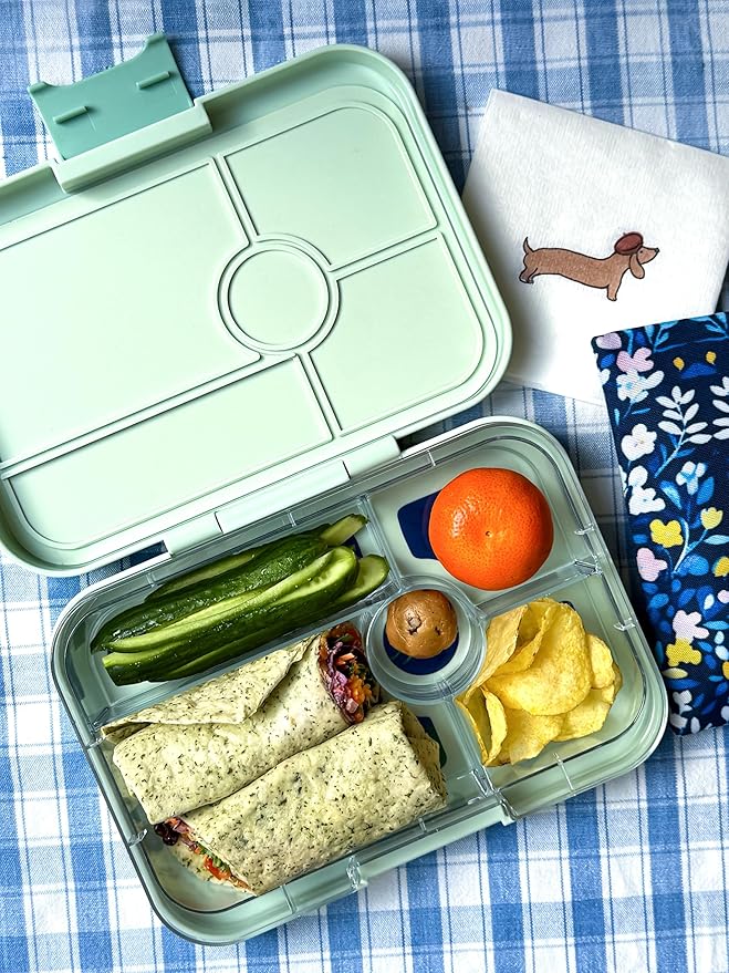 Yumbox TAPAS 5 compartment Larger Size Leakproof Bento Lunch Box for Kids, Teens and Adults (Pistachio Green)