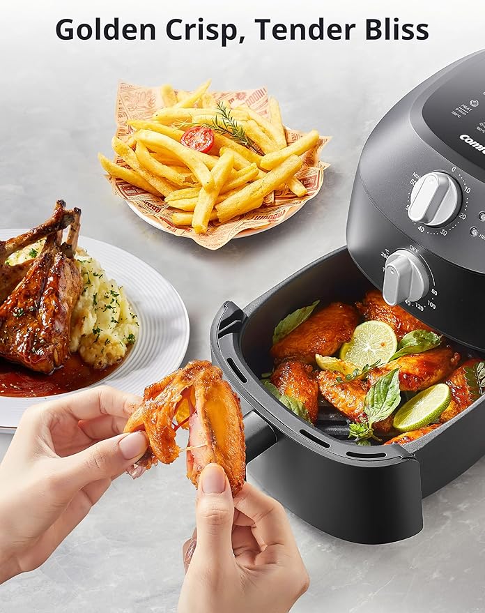 COMFEE' Compact 2.1 Quart Air Fryer with 12 Presets Menu Options, Adjustable Timer & Temperature Control 180-400 degrees F, Dishwasher-Safe Nonstick Fry Basket
