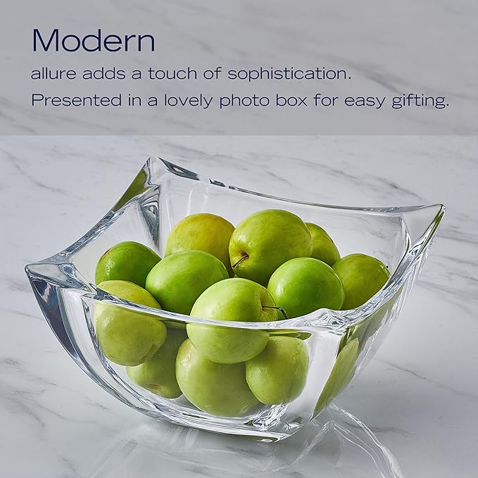 Mikasa Baron Crystal Square Bowl, 8 Inch
