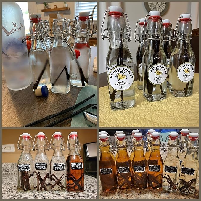 WILLDAN Set of 12-8.5oz Swing Top Glass Bottles - Flip Top Brewing Bottles For Kombucha, Kefir, Vanilla Extract, Beer - Airtight Caps and Leak Proof Lids, Bonus Gaskets and Funnel