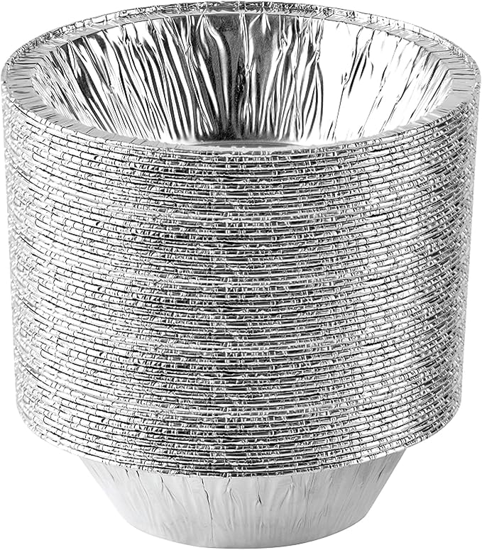 PLASTICPRO 6'' Inch Round Tin Foil Cake Pans Disposable Aluminum, Freezer & Oven Safe - For Baking, Cooking, Storage, Roasting, & Reheating, Pack of 50