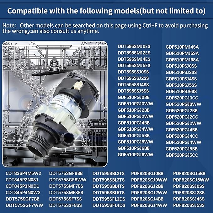 WD26X23258 New Upgraded Brushless Motor Cosamatcozon Dishwasher Circulation Pump Kit - Compatible with Some GE Dishwashers