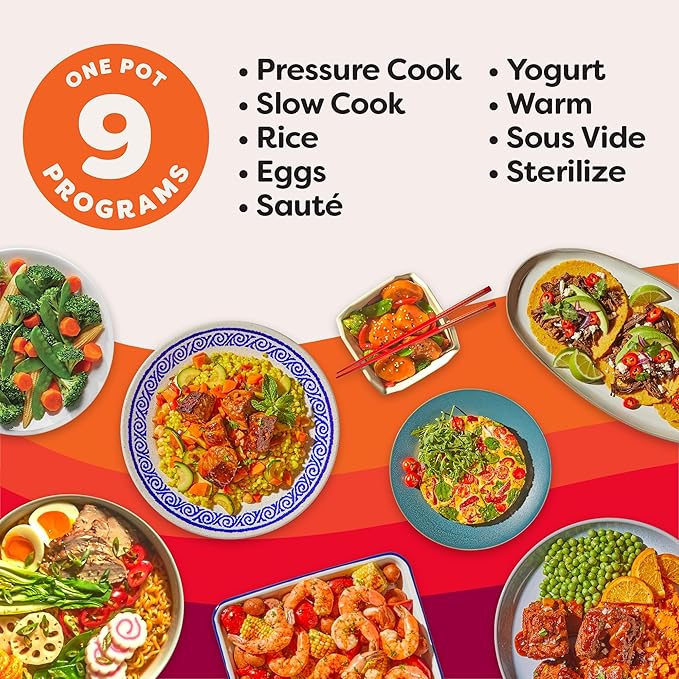Instant Pot Duo Plus 9-in-1 Multicooker, Pressure Cooker, Slow Cook, Rice Maker, Steamer, Sauté, Yogurt, Warmer & Sterilizer, Includes App with Over 800 Recipes, Stainless Steel, 6 Quarts