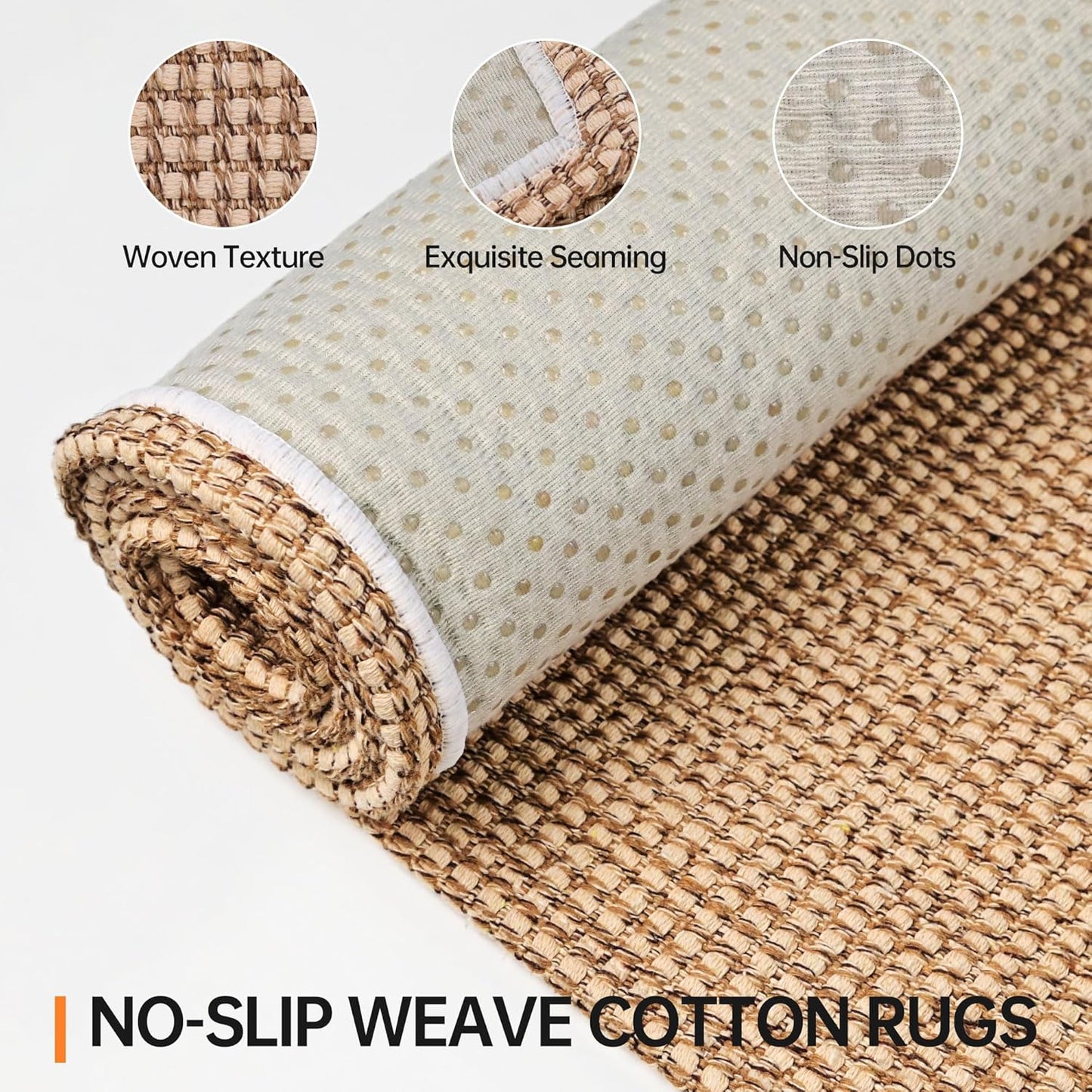 Kitchen Rugs and Mats Non Skid Washable [2PCS] (24" x 36"+ 24" x 60"), Absorbent Kitchen Floor Mats, Boho Cotton Kitchen Runner Rugs Comfort Standing Mat for Sink Hallway Laundry