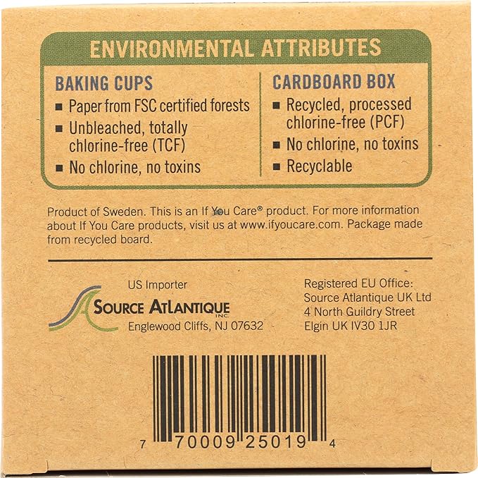 If You Care Unbleached Cupcake Liner Baking Cups - 24 Pack of 24-Count Boxes – Extra Large Jumbo Size - Made of Silicone Coated, Greaseproof Parchment Paper, Compostable Muffin Holders