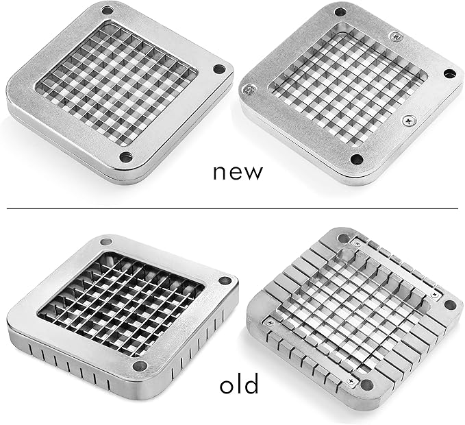 New Star Foodservice 43204 Commercial Grade French Fry Cutter with Suction Feet, 1/2 Inch and 3/8 Inch Blades, Limited Edition Black