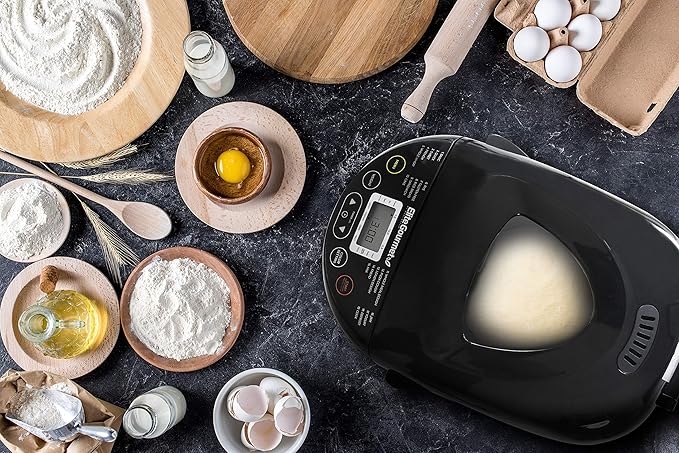 Elite Gourmet Programmable Bread Maker, 2 lb Loaf, 3 Sizes, 19 Presets incl. Gluten-Free, Dough & Jam, Delay Timer, Black