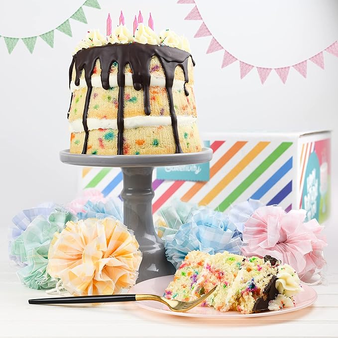 Baketivity DIY Birthday Cake & Decorating Set for Girls and Boys. Box Includes All Pre-Measured Ingredients, Birthday Candles, Chef Hat and Apron. Perfect for Birthday Gift for Kids, Teens, and Adults