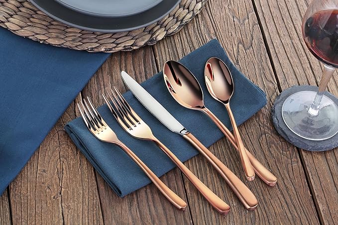 Artaste Rain II Forged 18/10 Stainless Steel (Copper (Service for 4), Flatware (20-Piece Set))