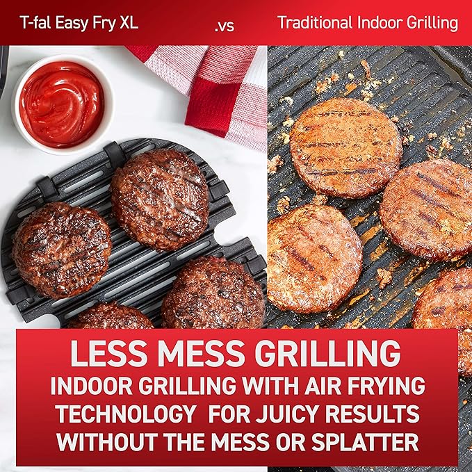 T-fal Air Fryer & Grill Combo Digital, 2-in-1, 4.4 Qrt, black