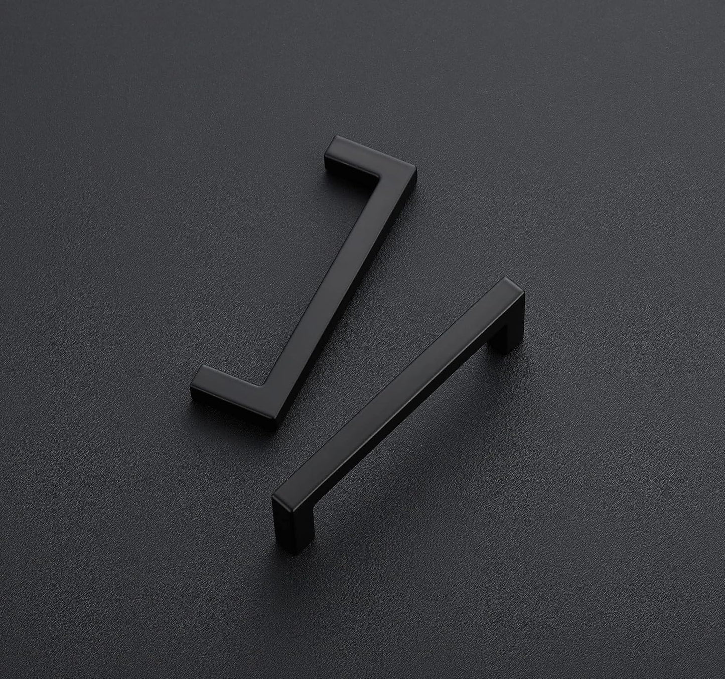 Ravinte 15 Pack Solid 3-1/2 Inch Center to Center Slim Square Bar Drawer Handles - Cabinet Hardware in Matte Black - Kitchen Handles and Pulls