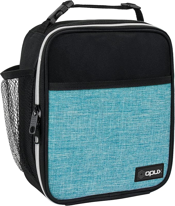 opux Premium Insulated Lunch Box, Soft School Lunch Bag for Kids Boys Girls, Leakproof Small Lunch Pail Men Women Work, Reusable Compact Cooler Tote Lunchbox for Office Adult, Turquoise