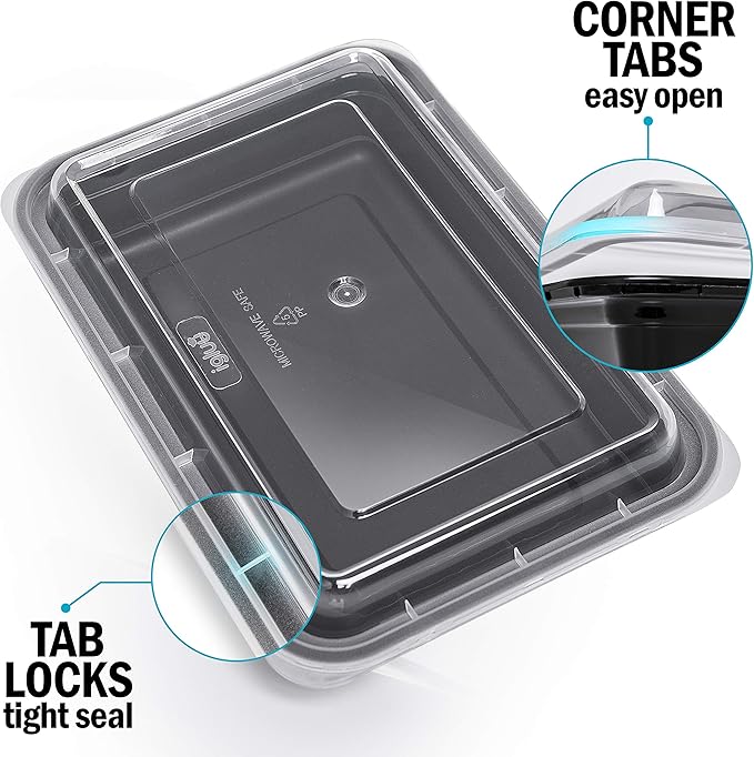 Igluu Meal Prep Containers Reusable (10 Pack) – Food Containers with Lids – Stackable, Microwave, Freezer & Dishwasher Safe – 28oz – 1 Compartment – BPA-Free