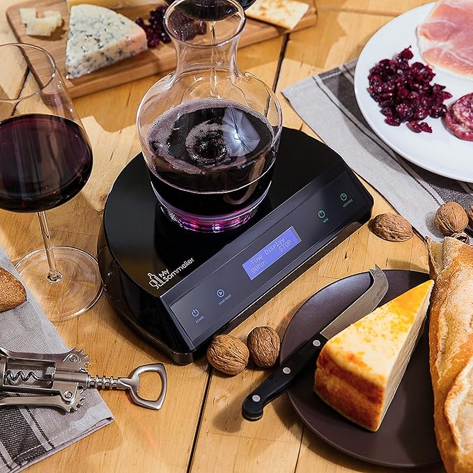 Chef My Sommelier Electric Wine Aerating Decanter, Black -