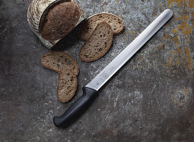 Mercer Culinary M23112 Millennia Black Handle, 12-Inch Wavy Edge, Slicer