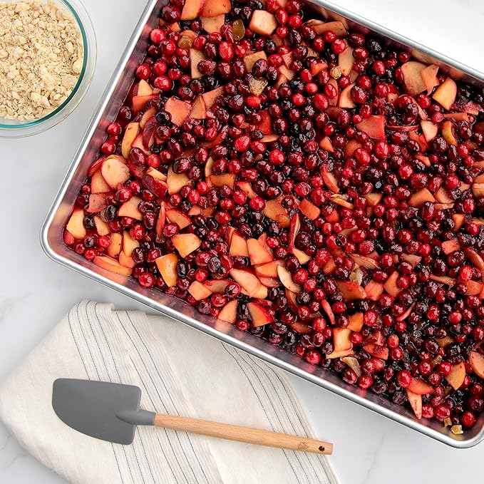 Nordic Ware Extra Large High-Sided Baking Pan, 21.1 x 15 x 2 inches, XL Big baking pan Natural Uncoated Aluminum, Reinforced Steel Rim Prevents Warping, Big Batch