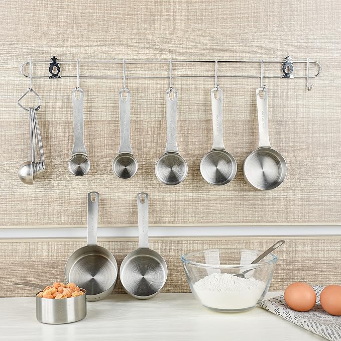 Measuring Spoons Set, 18/8 Stainless Steel Measuring Spoon for Kitchen and Baking Measure Spoon Set of 9 with Leveler