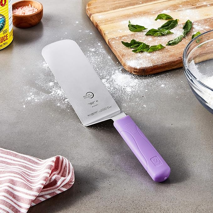Mercer Culinary Millennia Turner/Spatula, 8 Inch x 3 Inch Blade, Purple Handle